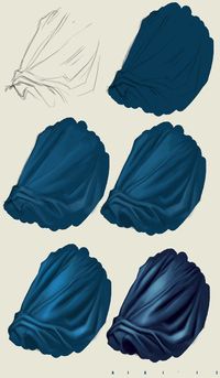 Tutorial Photoshop n5 DRAPERY by ~ElyBibi on deviantART - great colour reference for folds using copics.