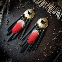 Retrouvez cet article dans ma boutique Etsy https://www.etsy.com/fr/listing/1403982425/boucles-doreilles-plumes-rouges-bijou-en
