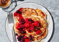 Probiotic kefir is a fermented milk drink, a bit like yogurt, which is the ultimate secret ingredient – it makes these pancakes extra fluffy