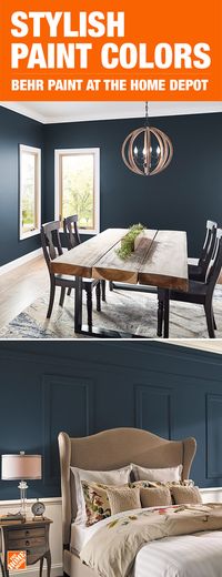 Get inspired with BEHR paint from The Home Depot. Giving your dining room or bedroom a new paint color can transform the look and feel of the entire space. Click to shop Midnight Blue and more paint colors at The Home Depot.