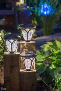 diy cedar cube landscape lights, landscape, lighting, outdoor living, woodworking projects