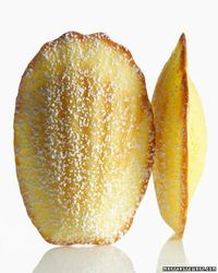 Lemon Madeleines. "Tiny, tender cakes are enriched with egg yolks and flavored with lemon juice and zest." So dainty and pretty.