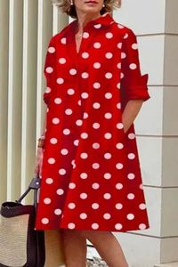Red Casual Print Polka Dot Patchwork Buckle Turndown Collar Shirt Dress Dresses.The perfect polka dot dress for the summer, plus size shirt, and dress up your wardrobe for an unbeatable price!collection of many colors of plus size polka dot dress and shirts.It's the perfect way to stock up on fashionable and stylish dresses for the summer season and beyond. (01/2023) US$ 13.49 #CasualDresses #PlusSize #LongSleeve #Patchwork#TurndownCollar#PolkaDot #ShirtDress#KneeLength#Buckle #Sharesale