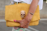 Fold over skull clutch.