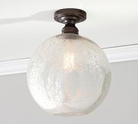 PB Classic Flush Mount - Mercury Glass Globe #potterybarn