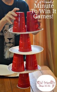 Kid Friendly Easy Minute To Win It Games for Your Party - Simple and fun games for your holiday, Christmas, school, or anytime party! www.kidfriendlythingstodo.com