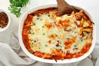 There are few feelings more satisfying than knowing you brought the best dish to the potluck. Potluck Italian Sausage Casserole guarantees that euphoria, and that's before you even find out how good it tastes! Layers of tender-cooked pasta, juicy ground sausage, roasted vegetables, and melty cheese baked to golden brown perfection—how could anyone say no? Potluck Italian Sausage Casserole only takes an hour to make, so it'll be warm and ready by the time the first guests arrive, leaving you no