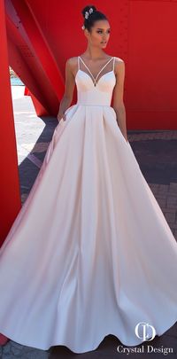 Crystal Designs Wedding Dresses 2019 - Paris Collection | Simple ball gown blush wedding dress with off the shoulder detail | Mikado pink ballgown bridal gown with sweetheart neckline and pockets for a princess fairytale wedding #weddingdress #weddingdresses #bridalgown #bridal #bridalgowns #weddinggown #bridetobe #weddings #bride#weddinginspiration #dreamdress #weddingideas #bridalcollection #bridaldress #fashion #bellethemagazine#dress See more gorgeous