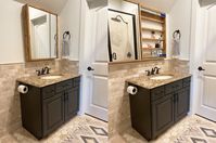 Learn how to build this DIY Vanity Mirror with Hidden Storage with just 5 boards, a few basic tools and free plans!