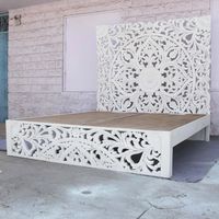Arrives by Fri, Jan 7 Buy Hibashi-Amani hand carved Indian Solid wooden bed frame White King Size at Walmart.com