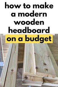 We love this boho modern vibe of this quick and budget friendly DIY headboard. Using wood boards in different widths this beautiful diy hung headboard is easy and looks high end.