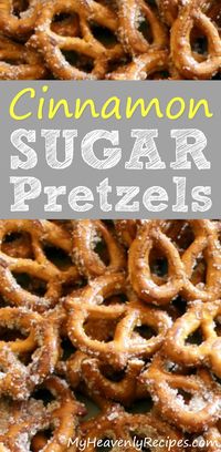 Cinnamon Sugar Pretzels - A Quick and Easy Snack that will feed a crowd on a budget. These seasoned pretzels also make a wonderful gift! #snackrecipes #snacks #pretzels #budgetrecipes