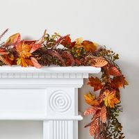 Pinecone & Pumpkin Eucalyptus Foliage Garland | Lights4fun.com