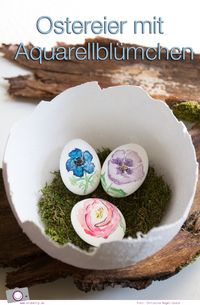 Ostereier mit Aquarellblümchen - ein schnelles und einfaches DIY zu Ostern. Ausgeblasene Eier mit Aquarellfarbe bemalen und ruck zuck habt ihr ein Osterei-Unikat. So einfach lassen sich auch Ostereier mit Kinder bemalen. | MrsBerry DIY zu Ostern: http://mrsberry.de/ostereier-mit-aquarell-bemalen/ | Watercolor Easter Eggs