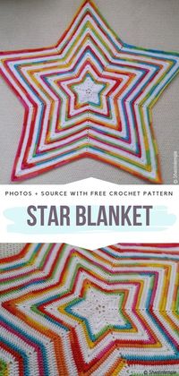 Star Blanket Free Crochet Pattern #crochetstarblanket