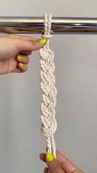 Alisha Ing | Fiber Artist on Instagram: "the caterpillar knot 🐛 We’ve learned how to braid using four strands, so here’s a fun and easy way to create a braid using just one. This technique is great for creating bracelets, necklaces or even adding a fun knot to the ends of your hoodie drawstrings! . . . . . . . . . . . . . #macrameknots #macrameknot #macrameknotting #macrametutorial #macrametutorials #macramediy #howtomacrame #macramemaker #makingmacrame #macramevideo #macramevideos #diymacrame