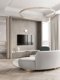 Quadro Room are the masters of minimalistic and modern designs! #designtrends #interiortrends #contemporarydesign #interiordesignideas #livingroom #sofa #chandelier #light #armchair