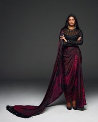 Manish Malhotra World on Instagram: "Refreshing classics in a modern Empress vibe, our Printed sarong #mymmsaree paired with a sequins encrusted mesh black blouse #DiffuseByManishMalhotra Discover your #AlterEgo @manishmalhotra05 Accessories: @manishmalhotraworld #Diffuse Production: Manish Malhotra Productions with the line producers @ikp.insta Photographer: @taras84 Videography: Manish Malhotra Productions Hair and Make up: @flaviagiumua Talent: @adittiwoo #ManishMalhotra #FindY