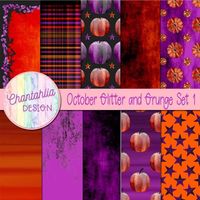 Free digital papers in an October Glitter and Grunge theme. Match them with the other October Glitter and Grunge digital papers, design elements in the set on Chantahlia Design. Instant download. Use them in your digital scrapbooking, digital planning, card making and other digital crafts