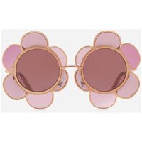 Dolce & Gabbana Flower-Inspired Sunglasses in Metal (2,810 MYR) ❤ liked on Polyvore featuring accessories, eyewear, sunglasses, pink gold, flower sunglasses, dolce gabbana glasses, metal glasses, flower glasses and dolce gabbana eyewear