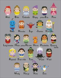 Disney alphabet sampler Cross stitch by cloudsfactory