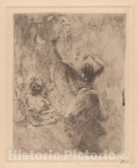 The Indian Dancing Girl of Tanjore - French, Paris 1849–1934 Paris - Artist Nationality: French - Original Medium, Materials or Technique: Etching with dry point and aquatint; first state of fourWe print high quality reproductions of historical maps, photographs, prints, etc. Because of their historical nature, some of these images may show signs of wear and tear - small rips, stains, creases, etc. We believe that in many cases this contributes to the historical character of the item.