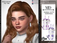 The Sims Resource - kawaii kitty earrings Child