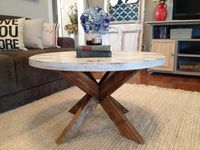 DIY Coffee Table--{Easy X Base Table with Round Top!!}