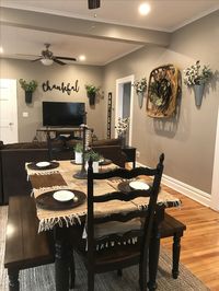 Farmhouse decor, perfect greige by sherwin Williams, magnolia wreath, feather and birch,tobacco basket