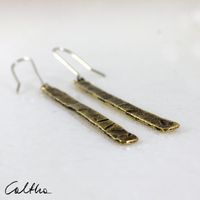 Irregular Long Dangle Brass Earrings for Woman Minimalist - Etsy Poland