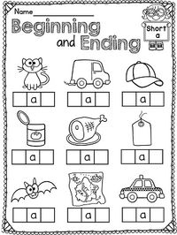 Beginning and ending sounds practice with short a words