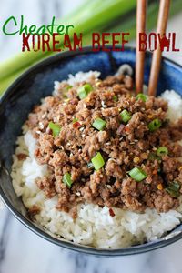 Korean Beef Bowl - Tastes just like Korean BBQ and is on your dinner table in just 15 minutes!