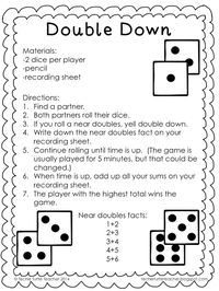 Techie Turtle Teacher: freebie - double down dice game for near doubles addition strategy
