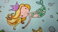 Sparkly Cotton Aqua Mermaid Fabric by Timeless Treasures