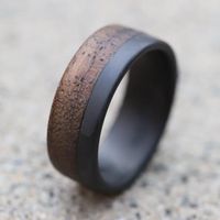 The Craftsman - Filament Carbon Fiber & Walnut Wood Ring - Element Ring Co