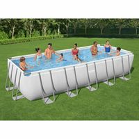 21' Power Steel Frame Above Ground Swimming Pool Set | BestwayMake a splash and beat the heat this summer season with this Power Steel Frame Above Ground Swimming Pool Set. It is made with a corrosion-resistant and long-lasting power steel frame and a durable enhanced triple-ply liner that is designed to last for years. It comes with all you need to get in the water! - a filter pump, and cover that keeps the water clean and keeps the dirt, sand, and leaves out of the pool. It comes with a ChemCo