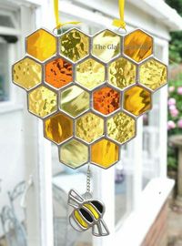 stained glass bee hive
