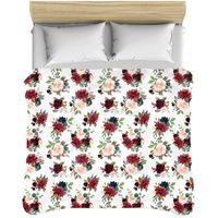 Floral Comforter, Burgundy And Pink Watercolor Flowers, Floral Bedding, Marsala Flowers, King Size, Queen Size, Twin Size, Floral Bed Covers