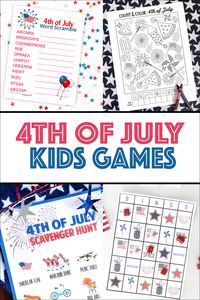 4th of July Word Scramble - Over the Big Moon