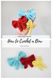 Free Crochet pattern for the sweetest little bows that you've ever seen! Add them to finished projects or use them as an adorable hair accessory!