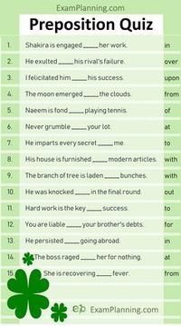 Preposition Quiz (Online Test)
