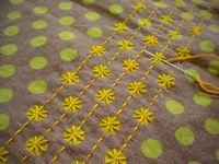 sashiko in modern style...it could be a polka dot version of broderie swisse