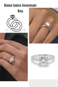 "►Description of Ring __________________________ ● Center stone: Simulated Diamond/ Cubic Zirconia → Stone Shape: Round → Stone Size: 2.25CT (8.5mm) → Stone Cut Grade: Excellent → Stone Color Grade: White Colorless → Stone Clarity Grade: VVS1 ● Metal Details • Metal: Sterling Silver • Metal Purity: 92.5% • Metal Tone: White • Metal Stamp: Yes ● Band Width: 2mm Band Thickness: 1.70mm • Setting : Prong #Engagementring #Anniversaryring #Diamondring