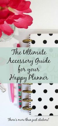 The Happy Planner is an awesome tool for staying organized and productive - but the Happy Planner accessories that are available take it to the next level! Folders, stickers, inserts, extension packs, washi tape... so many more!