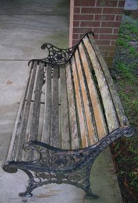 Park benches require regular maintenance.