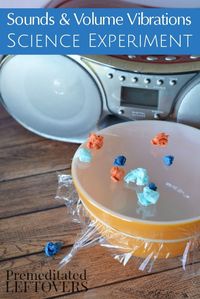 This Sound and Volume Vibrations Science Experiment can be done while enjoying a variety of music! It's fun and easy learning activity for kids of all ages. Fund science project idea that you can easily do at home with your children.