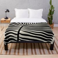 "Zebra fern leaf in black beige " Throw Blanket for Sale by Miss-Belle | Redbubble