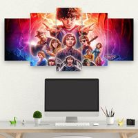 Eu adoro essa série, principalmente a primeira temporada onde fiquei apreensivo todo momento achando que o demongorgon iria pular a qualquer momento 🤣 . Quadro mosaico do #strangerthings .