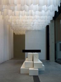 Partial curtains or ones that are moveable and fold up to be partial? Art Gallery Showroom by Antonio Ravalli Architetti