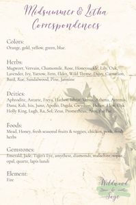 What is Midsummer? » What is Litha? » Pin it for later! Save this list of Midsummer correspondences for your Midsummer sabbat and magick! #litha #midsummer #wicca #pagan